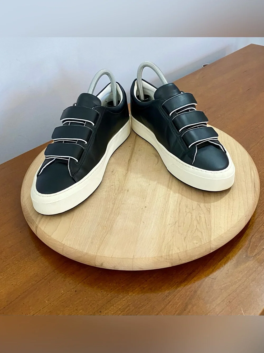 The Row Dean Sneaker Low Top Strap Black Leather White Women’s EU 38 US 8 Casual - Picture 5 of 16